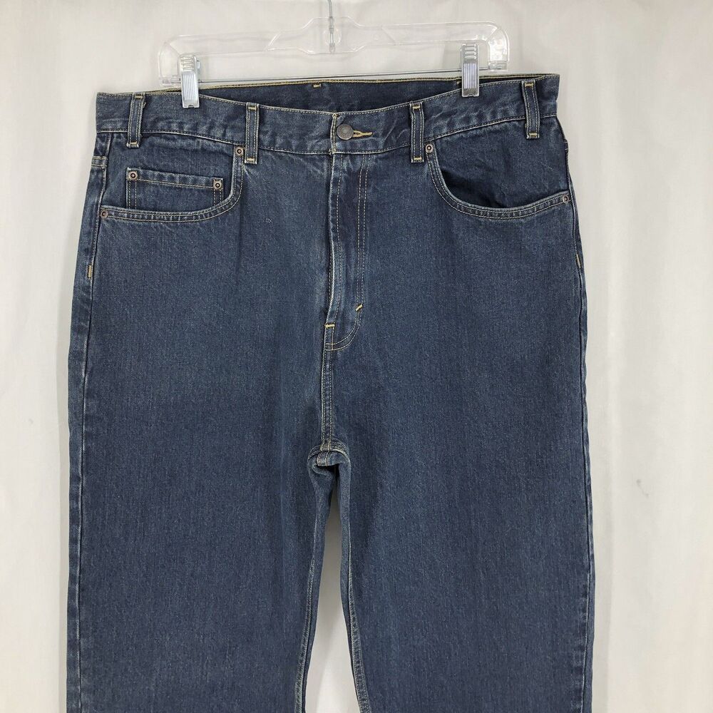 Kirkland Signature Mid Rise Straight Medium Wash Denim Blue Jeans 38x32 37x30.5